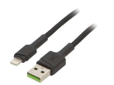 Cablu USB Lightning 2m Negru 2,4A foto
