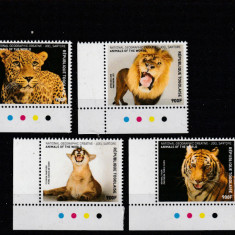 Togo 2016-Fauna,leopard,leu,pantera,tigru,serie 4 valori,colt,MNH,Mi.7929-7932