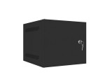 Dulap rack 10 perete 4U 280x310 pentru auto-asamblare, cu usa metalica, negru (flat pack)