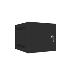 Dulap rack 10 perete 4U 280x310 pentru auto-asamblare, cu usa metalica, negru (flat pack)