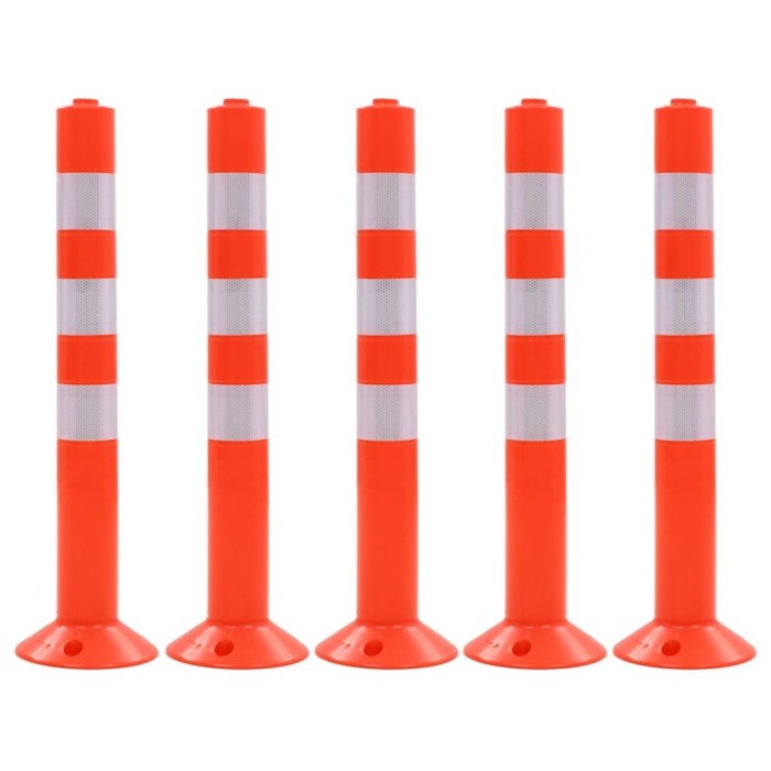 Baliza control trafic, 5 buc., plastic, 75 cm