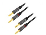 Cablu mufă banană 4mm 3m aurit