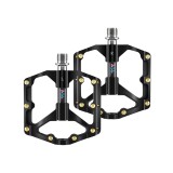Set 2 Pedale pentru Bicicleta SPD/MTB/BMX, Rulment triplu, Aluminiu, Anti-alunecare, Black/Gold