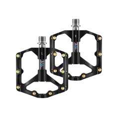 Set 2 Pedale pentru Bicicleta SPD/MTB/BMX, Rulment triplu, Aluminiu, Anti-alunecare, Black/Gold
