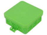 Carcasă Conexiuni IP55 Verde 85x85x37mm
