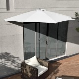 Umbrela semicirculara HU301 pentru balcon alb [casa.pro] HausGarden Leisure