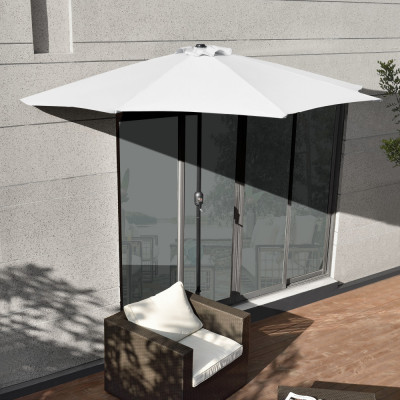 Umbrela semicirculara HU301 pentru balcon alb [casa.pro] HausGarden Leisure foto