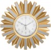 Ceas de Perete Decorativ in Forma de Soare, Culoare Aurie cu Accente de Oglinda, Mecanism Quartz