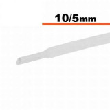 Tub termocontractibil alb 10mm/ 5mm 0.5m