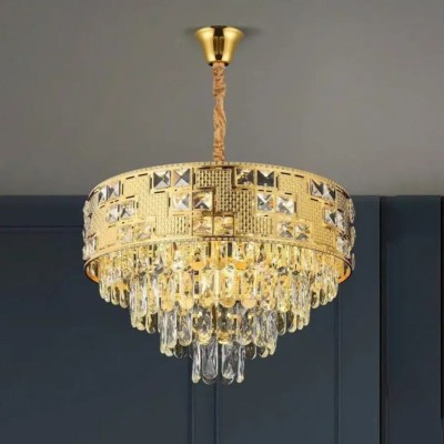 Candelabru Cristal NEUSCHWANSTEIN Petito 3xE14, Diametru 30cm, Auriu, Inaltime Reglabila foto