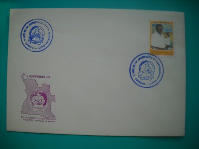 HOPCT PLIC S NR 793 ANIVERSARE INDEPENDENTA NATIONALA 1975-1983 LUANDA ANGOLA -ANTONIO AGOSTINHO NETO -PRESEDINTE -NECIRCULAT foto