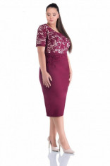 Rochie eleganta de seara din dantela Julia marsala foto