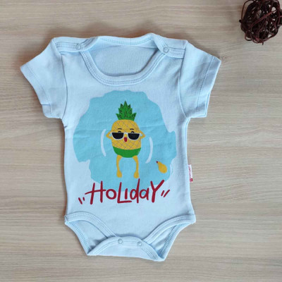 Body bebelusi maneca scurta holiday bleu bumbac 0-12 luni foto