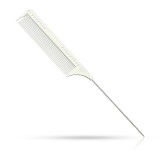 Cumpara ieftin Pieptene - JRL - frizerie/coafor - Alb - J102 - cu coada metal