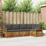 vidaXL Seturi de canapele cu pernă 5 pcs Natural și Antracit 3374827