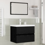 Cumpara ieftin Set de mobilier pentru baie 3 buc. Stejar Negru 61 x 39 x 45 cm