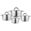 Set Oale Inox Bohmann, 8 Piese, Bază Triplă, Capace Sticlă, Inducție