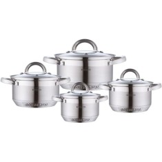 Set oale inox Bohmann, 8 piese, baza tripla, capace sticla