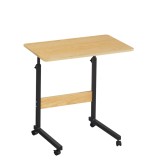 Cumpara ieftin Birou inaltime reglabila cu roti stejar negru Justus 60x40x64-86 cm