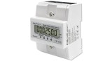 Contor electronic trifazat Qoltec | Contor de consum de energie montat pe șină DIN | 400V | 100A | LCD | 4P