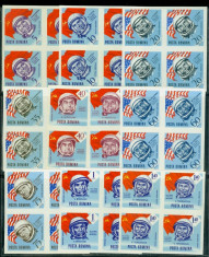 RO-014=ROMANIA 1964-NAVIGATIA COSMICA,Serie NEDANTELATA 10 timbre MNH,bloc de 4 foto