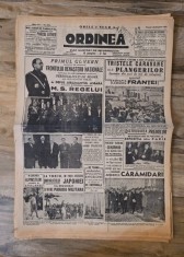 Ziarul Ordinea 3 Februarie 1939, Armand Calinescu foto