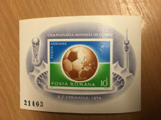 Romania 1974 - Colita CM de Fotbal Germania foto