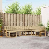 vidaXL Set Canapele Exterior 8 Piese Lemn Acacia Alb Bej Textilene Gradina Terasa Confortabil
