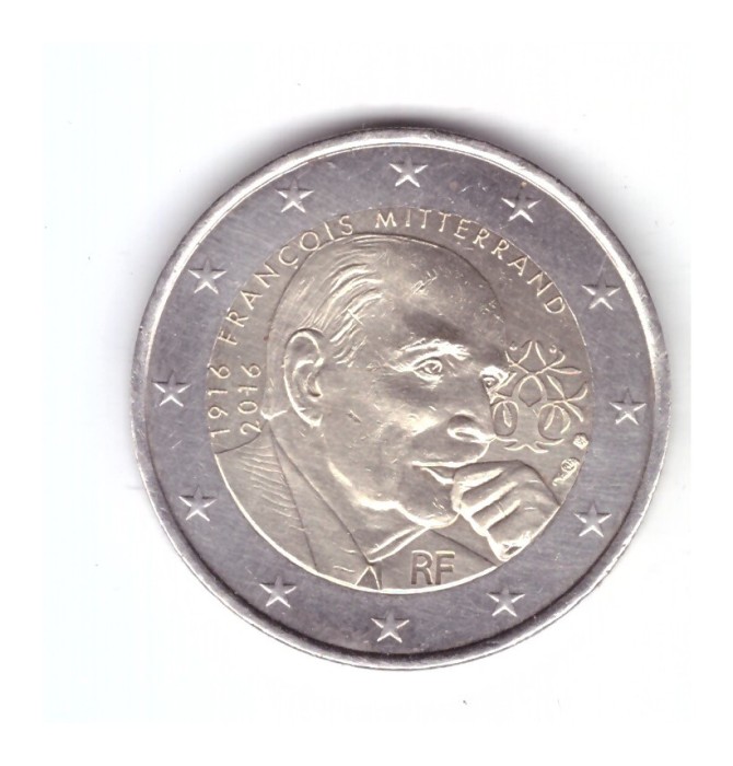 Moneda 2 euro Franta 2016 Francois Mitterrand, stare buna, curata