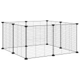 Cumpara ieftin Cusca pentru animale de companie cu 8 panouri, neagra, 70x70x35 cm, otel