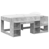 vidaXL Cadru de pat pentru copii cu depozitare Gri Beton 80 x 160 cm 3422622