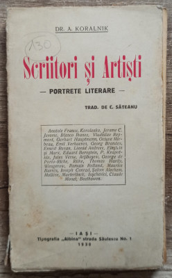 Scriitori si artisti, portrete literare - A. Koralnik// 1930 foto