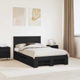 vidaXL Cadru de pat cu headboard Negru 120 x 200 cm Lemn compozit 3408775