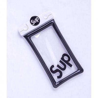 Husa subacvatica mascot waterproof flippy, snowproof, universala, cu snur, pentru telefon sau documente, sup, alb-negru foto