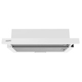 Hotă extractibilă HOMEFORT HPK611W, &icirc;ncorporată, iluminare LED, 1 motor, 408 m3/h, 54-66 dB, lățime 60 cm, B