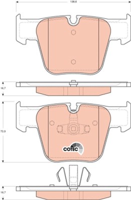 TRW GDB1674 COTEC set placute frana disc foto