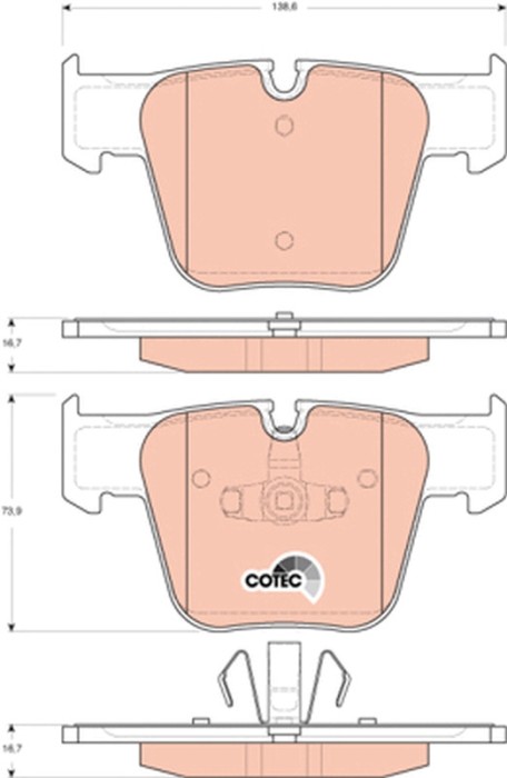 TRW GDB1674 COTEC set placute frana disc