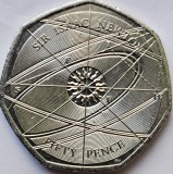 50 pence 2017 Marea Britanie, Sir Isaac Newton, km#1430