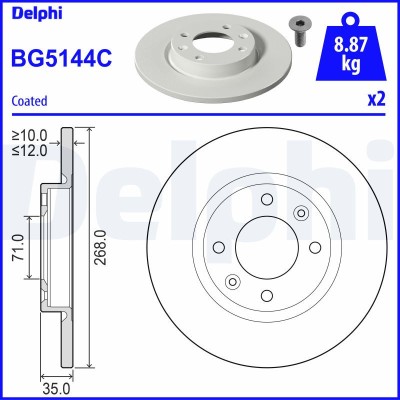DELPHI BG5144C Disc frana foto