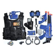 Set de jucarie pentru copii, model de politie cu arme, vesta si accesorii, 71x5x37.5 cm foto