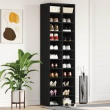 VidaXL Dulap Pantofi Stejar Negru 54x34x183 cm Lemn prelucrat