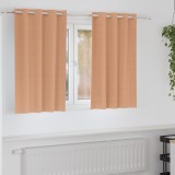 vidaXL Perdele cu perdele 2 pcs Maro deschis 140 x 140 cm Poliester