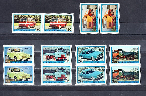 M1 TX9 4 - 1975 - Autovehicule romanesti - perechi de doua timbre