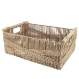 Coș Depozitare H&acirc;rtie / Metal / Lemn 44X31X17 Cm Natural | Organizatoare Baie