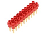 Bloc multipriză banană 2mm roşie