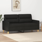Canapea cu 2 locuri, negru, 140 cm, material textil GartenMobel Dekor, vidaXL