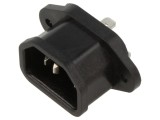 Conector: alimentare AC; soclu; tată; 10A; 250VAC; C14 (E)