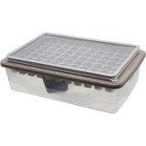 Tava cu capac pentru cuburi de gheata Cresitch, plastic, gri, 26,5 L x 16,9 W x 7,4 H