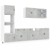Cumpara ieftin Set dulapuri de bucatarie 7 piese &bdquo;Kalmar&rdquo; gri beton Lemn