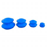 Set 4 cupe pentru masaj, Iso Trade, Plastic, Albastru